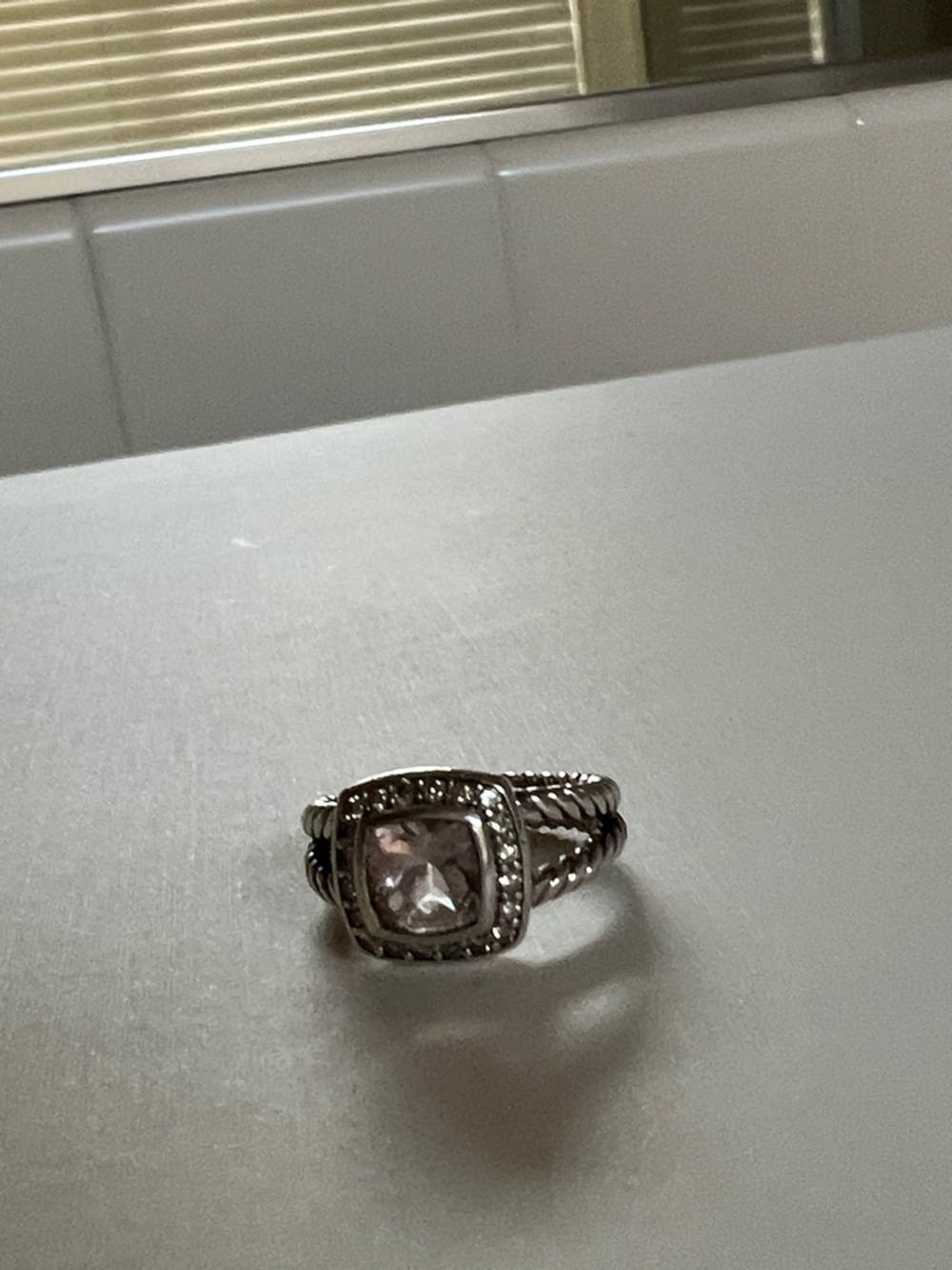 David Yurman Sterling Silver Ring with Pale Pink morganite petite albion - Picture 8 of 12